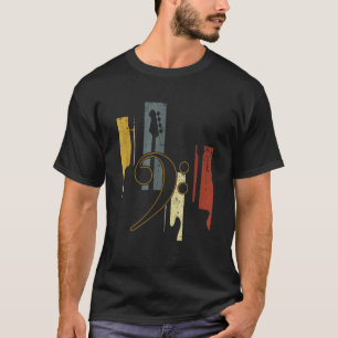 Vintage-Bassgitarrenspieler Musik Vintage-Gitarre  T-Shirt