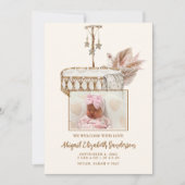 Vintage Bassinet Foto Geburtsankündigung Einladung (Vorderseite)