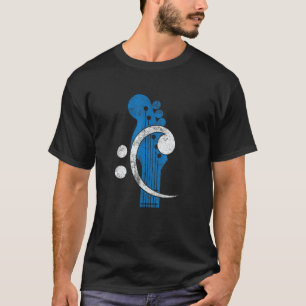 Vintage-Bassschlüssel für Bassisten Gitarre für Ba T-Shirt
