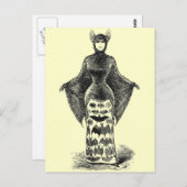 Vintage Bat Lady Postkarte (Vorne/Hinten)
