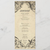 Vintage Bat Until Death Black Parchment Wedding Menükarte (Vorderseite)