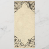 Vintage Bat Until Death Black Parchment Wedding Menükarte (Rückseite)