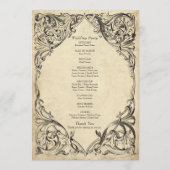 Vintage Bat Until Death Black Parchment Wedding Programm (Rückseite)