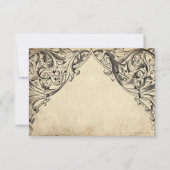 Vintage Bat Until Death Black Parchment Wedding Save The Date (Rückseite)