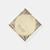 Vintage Bat Until Death Black Parchment Wedding Serviette (Ecke)