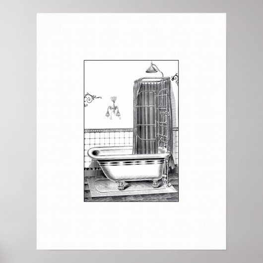 Vintage Bathtub Poster (Vorne)