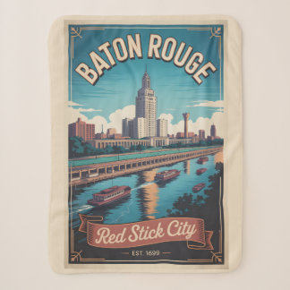 Vintage Baton Rouge Louisiana Retro-Reiseposter Sherpadecke