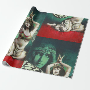 Vintage-Bauchtänzerin-Geschenkpapier Geschenkpapier