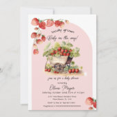 Vintage Bauern im lokalen Markt Kinderdusche Einladung (Vorderseite)