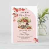 Vintage Bauern im lokalen Markt Kinderdusche Einladung (Stehend Vorderseite)