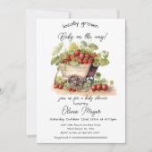 Vintage Bauern im lokalen Markt Kinderdusche Einladung (Vorderseite)