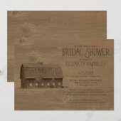 Vintage Bauerndusche Einladungen (Vorne/Hinten)