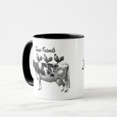 Vintage Bauernhof-Freundkuhhühner Land-Tasse Tasse (Vorderseite Links)