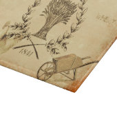 Vintage Bauernhof-Korn-Sack-Huhn-Collage Schneidebrett (Ecke)