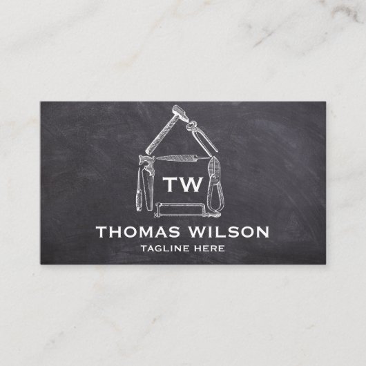 Vintage Bauhandyman-Handyhandwerkwerkzeuge Visitenkarte (Vorderseite)