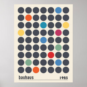 Vintage Bauhaus farbenfrohe geometrische Kreise Poster