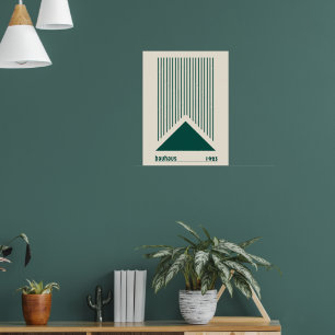 Vintage Bauhaus Grüne Geometrische Feine Kunst Poster