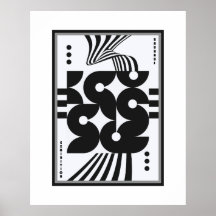 vintage bauhaus schwarz-weiß wellige geometrische