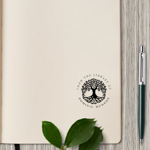 Vintage-Baum - Benutzername aus dem Bibliotheksbuc Gummistempel