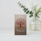 Vintage Baum-Logo-Yogawellness-Psychologie Visitenkarte (Stehend Vorderseite)