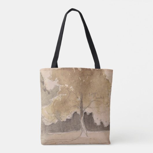 Vintage Baumlandschaft Kunst, Neutropole Tasche (Rückseite)