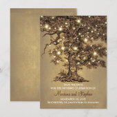 Vintage Baumlichter Rustikale Save The Date Einlad (Vorne/Hinten)