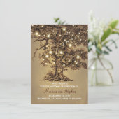 Vintage Baumlichter Rustikale Save The Date Einlad (Stehend Vorderseite)