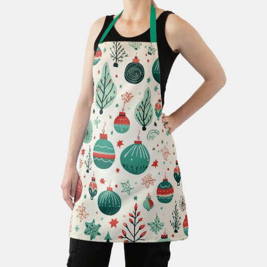Vintage Baumschmuck Muster Retro Weihnachten Schürze (InSitu)