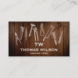 Vintage Bauweise Handyman Carpenter Tools Busi Visitenkarte