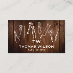 Vintage Bauweise Handyman Carpenter Tools Busi Visitenkarte