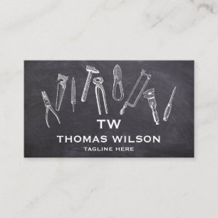 Vintage Bauweise Handyman Carpenter Tools Busi Visitenkarte