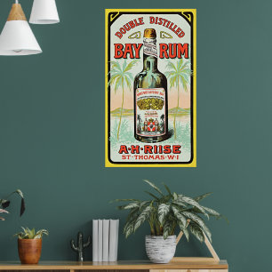 Vintage Bay Rum AH Riise - Karibik-Kunstposter Poster