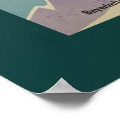 Vintage Bayerische Alpen Reiseplakat Poster (Ecke)