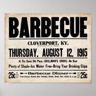Vintage BBQ - Barbeque All You Can Eat Druck Poster