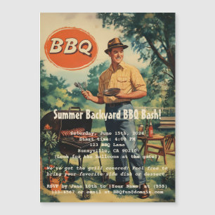 Vintage BBQ Delight: Klassische Backyard-Cookout-S Magneteinladung