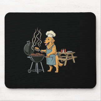 Vintage Bbq Golden Retriever Kochender Hund Vater Mousepad