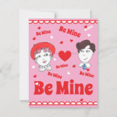 Vintage Be Mine Valentines Flat Card (Vorderseite)