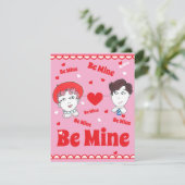 Vintage Be Mine Valentines Flat Card (Stehend Vorderseite)