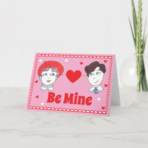 Vintage Be Mine, Valentins- Grußkarte zum Falten Karte