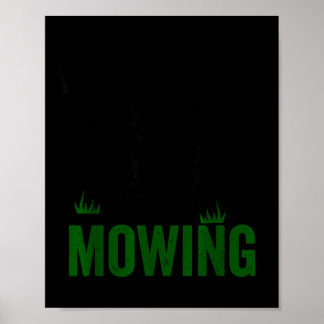Vintage be mowing riding lawn mower dad papa men poster