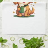 Vintage Be There With Bells On Dog St Patricks Day Geschirrtuch (Gefaltet)