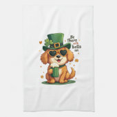 Vintage Be There With Bells On Dog St Patricks Day Geschirrtuch (Vertikal)