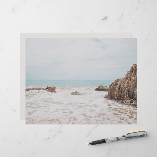 Vintage beach aesthetic scrapbook paper (Vorderseite/Rückseite Beispiel)