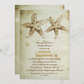 VINTAGE BEACH BRIDAL SHOWER EINLADUNGEN (Vorne/Hinten)