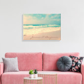 Vintage Beach Bride und Groom Namen Leinwanddruck (Insitu (Wohnzimmer))