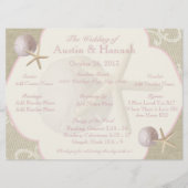 Vintage Beach-Hochzeitskarte Programm (Vorderseite)