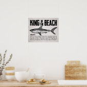 Vintage Beach King Shark Definition Poster (Küche)