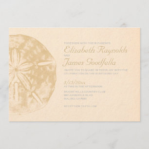 Vintage Beach Sand Dollar Hochzeit Einladungen