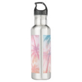 Vintage Beach Sunset Palm Trees Pastel             Edelstahlflasche (Rückseite)