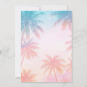 Vintage Beach Sunset Palm Trees Pastel             Einladung (Rückseite)